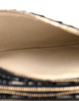 Oblique Saddle Pouch With Strap Navy Blue