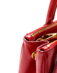 Saffiano Vernice Galleria Double Zip Tote Rosso