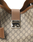 GG Icon Monogram Padlock Shoulder Bag Beige Dark Brown