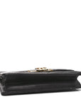 Lambskin Quilted Medium Golden Class Flap Black