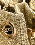 Metallic Woven Bon Bon Bag Champagne