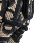 Oblique Embroidered Saddle Bag Blue