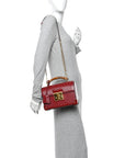 Azalea Calfskin Small Padlock Bamboo Shoulder Bag Romantic Cerise