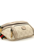 GG Supreme Monogram Textured Calfskin Web Retro Interlocking G Belt Bag Beige Mystic White Oatmeal