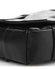 Paper Calfskin Maxi Intrecciato Small Cassette Crossbody Bag Black