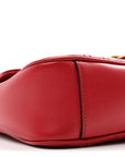 Calfskin Matelasse Mini GG Marmont Shoulder Bag Hibiscus Red