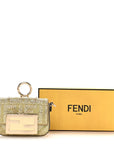 Crystal Vitello Laminato FF Nano Maxi Buckle Baguette Charm Light Gold