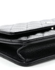 Caviar Quilted Wallet on Chain WOC Black