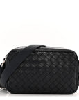 Calfskin Intrecciato Small Camera Bag Navy