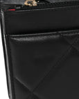 Lambskin Quilted CHNL 19 Wallet On Chain WOC Black