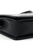 Goatskin Quilted Patent New Medium Duo Boy Flap Black