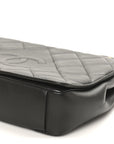 Lambskin Quilted Large Diamond CC Flap Black
