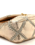 Metallic Calfskin Crochet Medium CHNL 19 Flap Gold