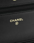 Lambskin Quilted Wallet On Chain WOC Black
