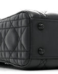 Ultra Matte Calfskin Cannage Mini Lady D1OR Black