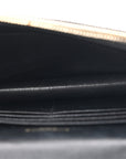 Grain De Poudre Matelasse Chevron Monogram Envelope Chain Wallet Black