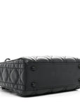 Ultra Matte Calfskin Cannage Mini Lady D1OR Black