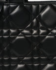 Calfskin Macro Cannage Medium Book Tote Black