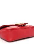 Calfskin Matelasse Super Mini GG Marmont Shoulder Bag Hibiscus Red