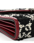 Tweed GG Monogram Mini Dionysus Chain Wallet Black White Romantic Cherry