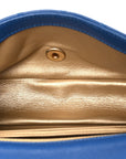 Lambskin Quilted Pearl Crush Mini Rectangular Flap Blue