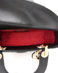 Lambskin Cannage Small Lucky Badges My Lady D1OR Black