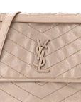 Crinkled Calfskin Matelasse Monogram Medium Niki Chain Satchel Light Natural
