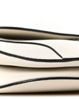 Grained Calfskin Saddle Bag White