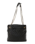 Calfskin Quilted CC Shopping Tote Black