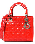 Patent Cannage Whipstitch Medium Lady D1OR Red