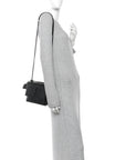 Calfskin Crocodile Embossed Medium Monochrome Monogram Sunset Black