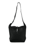 Raffia Monogram Le 5 A 7 Medium Tote Black
