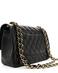 Caviar Quilted Jumbo Double Flap Black