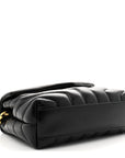 Calfskin Y Quilted Monogram Toy Loulou Crossbody Bag Black
