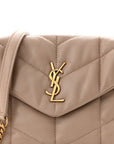 Lambskin Quilted Toy Loulou Puffer Monogram Chain Satchel Dark Beige