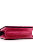 Metallic Lizard Small D1ORama Flap Bag Fuchsia