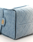 Washed Denim Quilted Medium CHNL 25 Handbag Blue