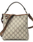 GG Supreme Monogram Emblem Small Shoulder Bag Beige Ebony Sundial