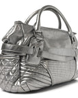 Metallic Calfskin Winnieford Satchel Silver