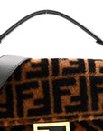 Shearling Vitello Dolce Macro FF 1974 Baguette Tobacco Black