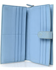 Nappa Intrecciato Continental Flap Wallet Light Blue