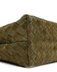 Suede Intrecciato Medium Andiamo Shoulder Bag Mud