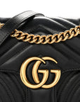 Calfskin Matelasse Mini GG Marmont Shoulder Bag Black
