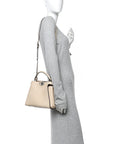 Vitello Tahiti Burro Bi-Color Medium Peekaboo Iconic Essentially Satchel Nuvola Rosa Bourbon