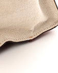 Canvas Crocodile Embossed Bi-Color Mini Luggage Beige Red