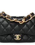Lambskin Quilted Small Funky Town Flap Black