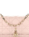Lambskin Cannage D1OR Talk Phone Pouch Rose Poudre