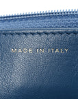 Denim Quilted CHNL 19 Wallet On Chain WOC Blue