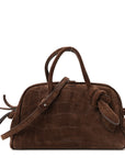 Suede Crocodile Embossed Le Petit Turismo Dark Brown