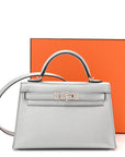 Metallic Chevre Chamkilight Mini Kelly Sellier 20 Argent